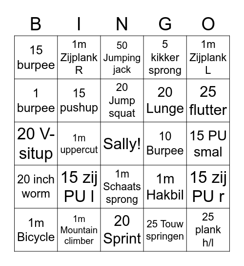 BOOTCAMP Bingo Card