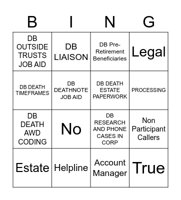 DEATHNOTES 103 Bingo Card