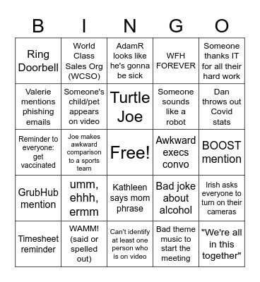 First Friday Bingooooooo Bingo Card