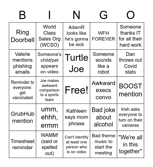 First Friday Bingooooooo Bingo Card
