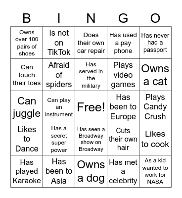 Cooler Commissioning Team Bingo Card