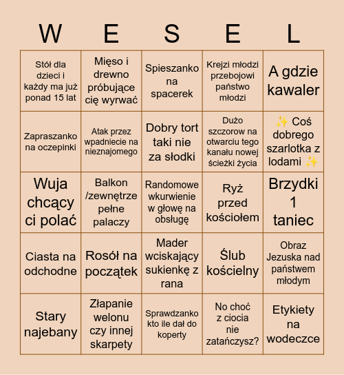 ✨ Weselicho ✨ Bingo Card