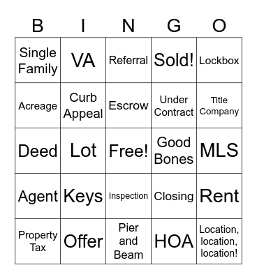 Monica Garcia Realty Group Bingo Card