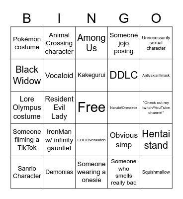 MegaCon Bingo Card