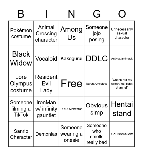 MegaCon Bingo Card