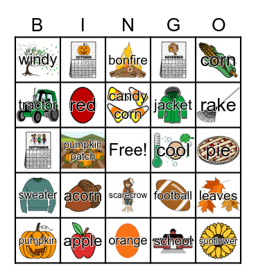 Fall Bingo! Bingo Card