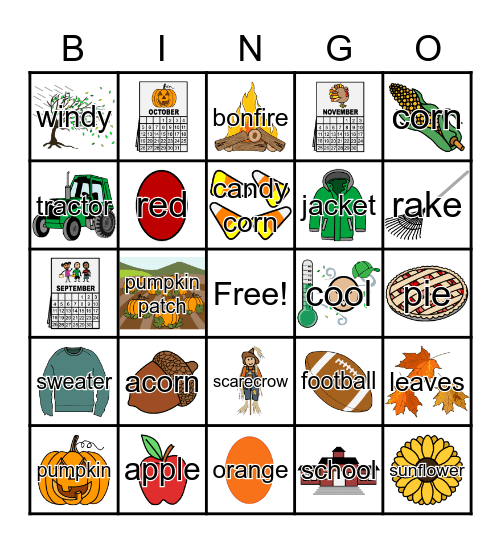 Fall Bingo! Bingo Card