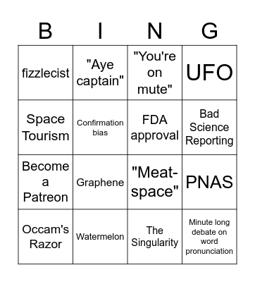 NECSS 2021 Bingo Card