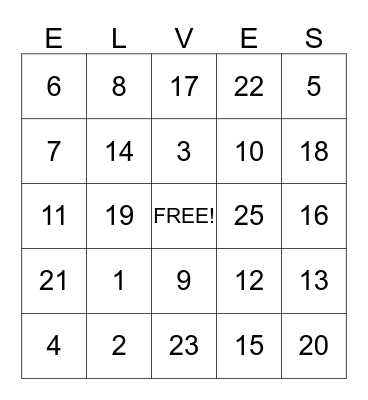 HOLIDAY BINGO! Bingo Card