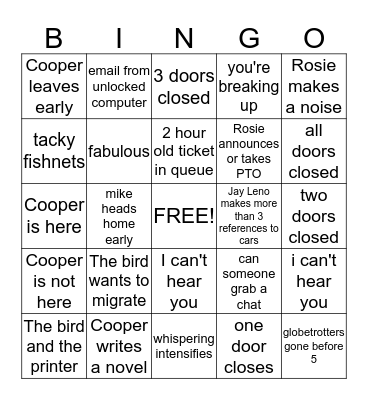 The real Bingo Card