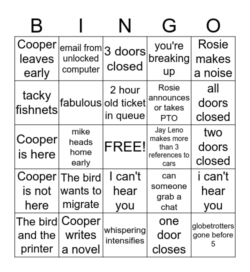The real Bingo Card