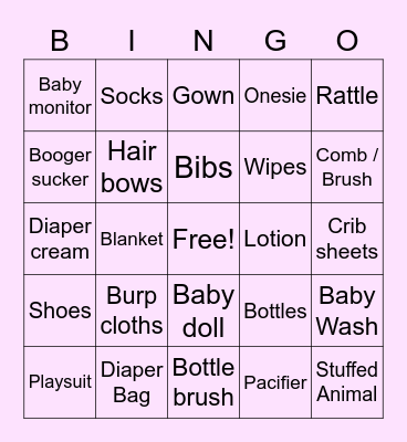 BABY BAT BINGO Card