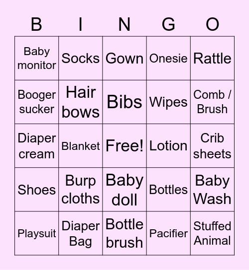 BABY BAT BINGO Card