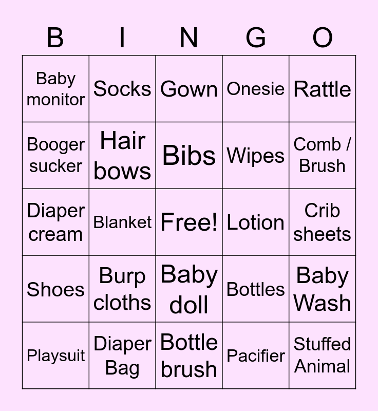 Baby Bat Bingo Card