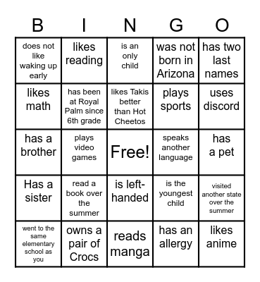 Find Someone Who... Bingo Card