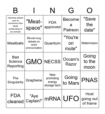 NECSS 2021 (5x5) Bingo Card