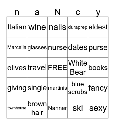 Nanner Puzzle Bingo Card