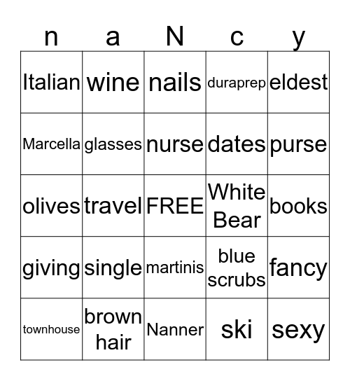 Nanner Puzzle Bingo Card