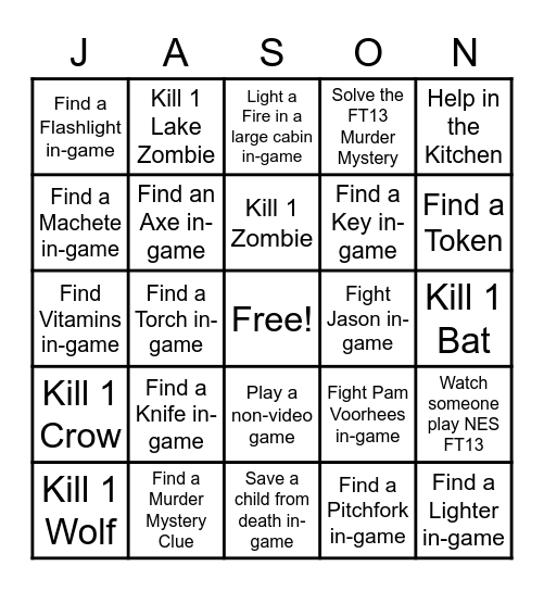 FT13 JASON BINGO Card