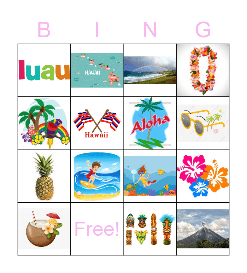 Hawaii Bingo Card