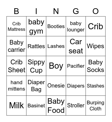 Gender Reveal Bingo Card