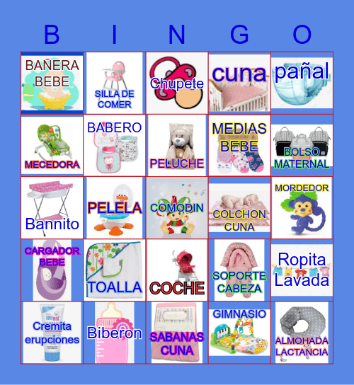 Baby Shower Bingo Card