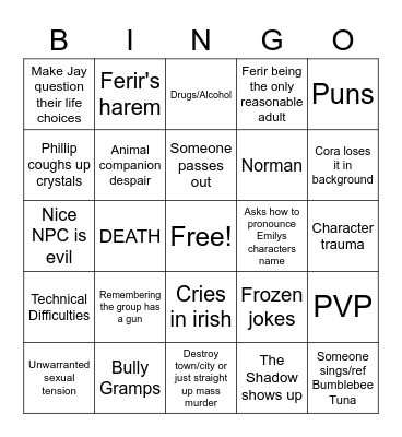 Crystal Heart Bingo Card