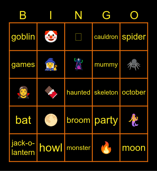 Summerween Bingo Card