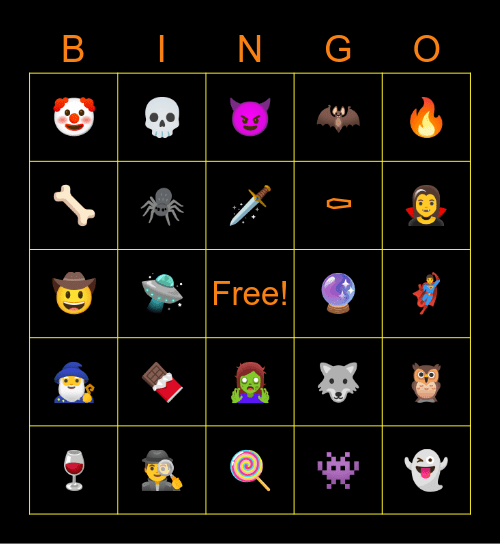 Summerween Emoji Bingo! Bingo Card