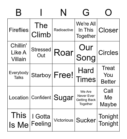 Music Bingo 2 Bingo Card