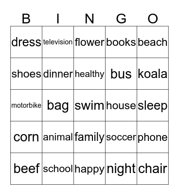 Bingo with Kylani :) Bingo Card