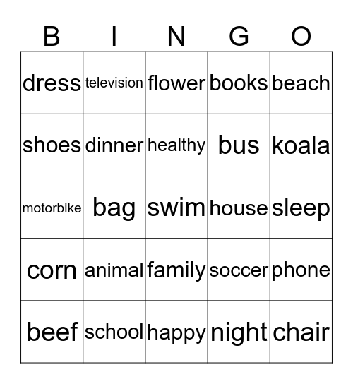 Bingo with Kylani :) Bingo Card