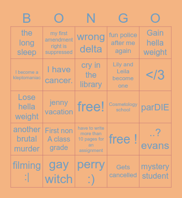 liky bongo Bingo Card