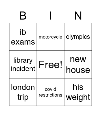 what’s up pap Bingo Card