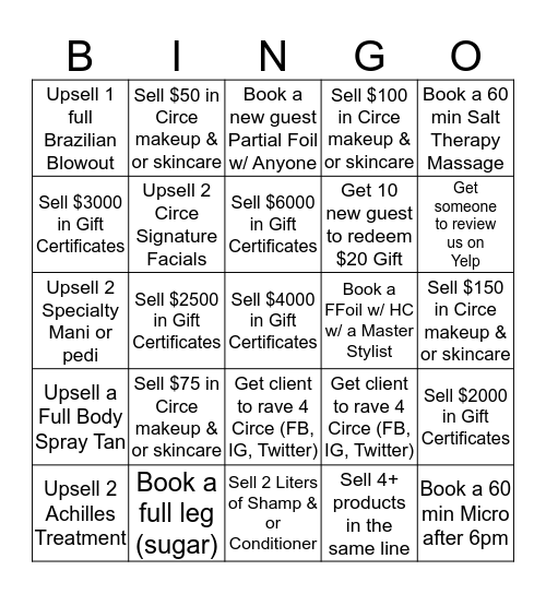 Can You get Bingo in a week!!! Bingo Card