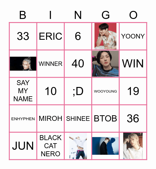 BINGO KPOP EDITION Bingo Card