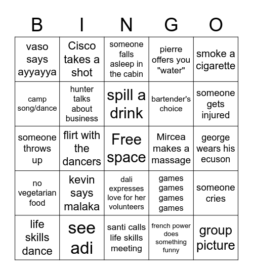 Happy Faces Bingo Card