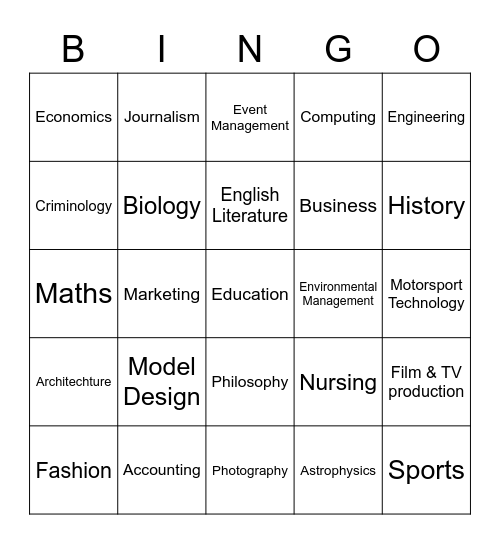 UH Clearing Bingo Card