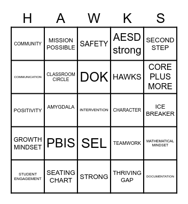 MISSION POSSIBLE Bingo Card