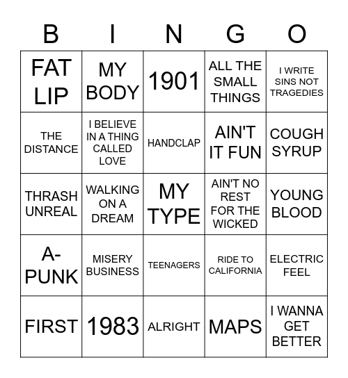 Alternative Bingo Card