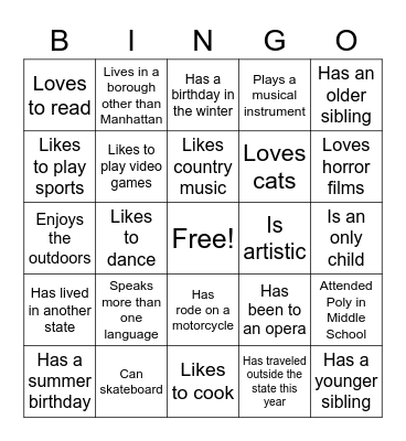 FIND SOMEONE WHO... Bingo Card