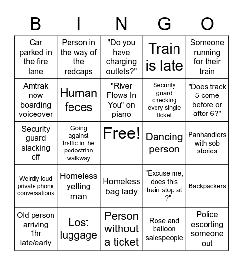 Union Station Bingo Card
