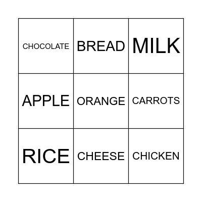 Food and drink - 4ºs Bingo Card