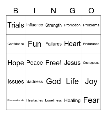 Young Adults - B Bingo Card