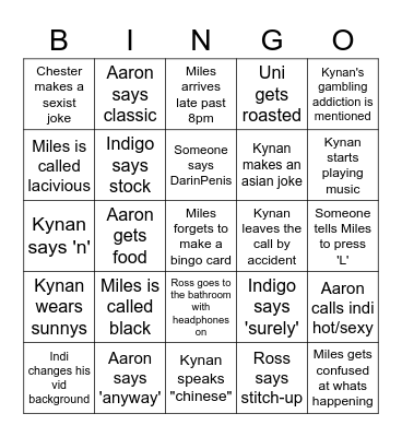 WTFSL Bingo Card