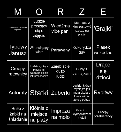 Międzyzdroje bingo Card