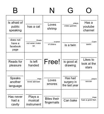 Science People Bingo Card