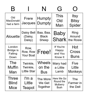 Baby Shower Bingo Card