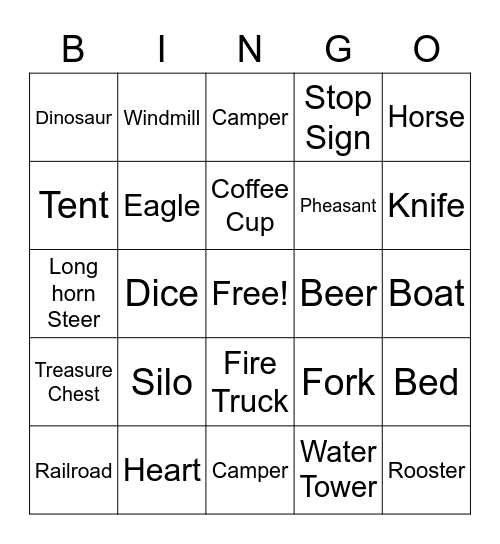 Take a Trip to the Black Hills Bingo Card