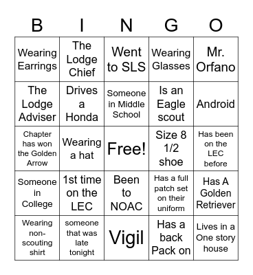 Human Bingo Card